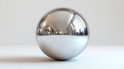 Poster - A reflective metallic sphere on a simple background.