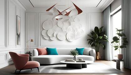 Elegant design of an indoor art wall