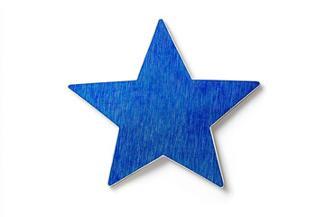 Blue star isolated on white background.