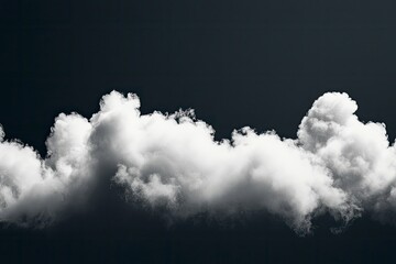 Wall Mural - Cloud Isolated on Black Background,Abstract Sky with Fluffy White Cloudy,Nature illustration elements for Spring,Summer,Group of Smoke, Cloud bubble,Cloud Comping Shape , ai