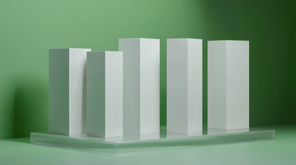 Canvas Print - Green Minimalist Podium.