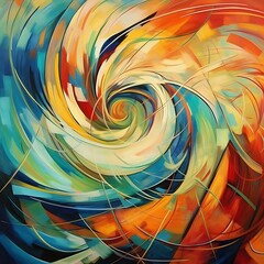 Abstract swirling colors in vibrant hues create dynamic movement.