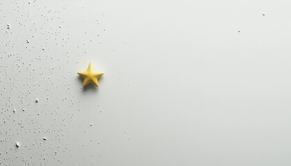 Wall Mural - A single golden star stands out against a white background with scattered grey dots.
