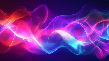 Wall Mural - Abstract background featuring a blend of multicolored blue, violet, red, and green. Displays a modern, magical, and shiny electric energy with laser-like neon textures, lines, waves, and stripes.