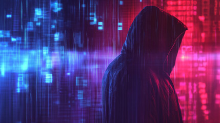 HACKED. Cyber crime concept with an abstract digital background. Vector illustration.