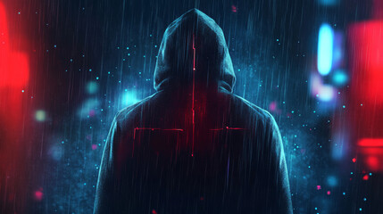 HACKED. Cyber crime concept with an abstract digital background. Vector illustration.