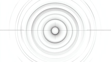 Poster - An abstract, digital artwork of concentric circles and a horizontal line.