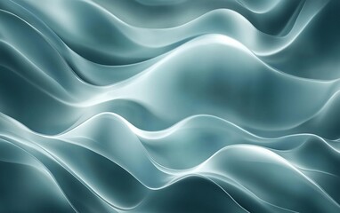 Wall Mural - Abstract waves in shades of blue and white create a calming and minimalist background.