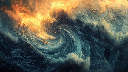 Wall Mural - satellite view of wind currents, dynamic lines, warm and cool contrasts