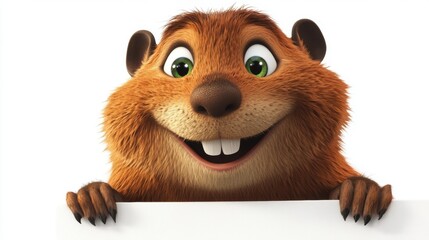 Poster - Cute Cartoon Beaver.