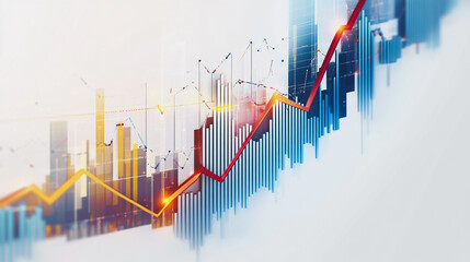 charts and graphs with statistics to innovative analyze business potential and forecast future development of companies growth.