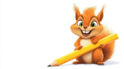 Poster - Squirrel with Pencil.