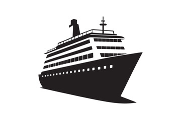 Wall Mural - Cruise Ship silhouette vector illustration, Cruise Ship silhouette vector , Cruise Ship silhouette PNG 