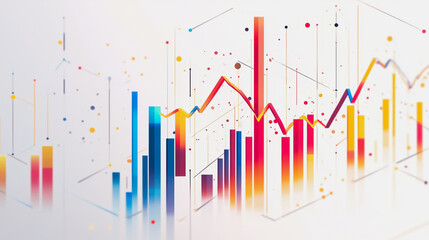 charts and graphs with statistics to innovative analyze business potential and forecast future development of companies growth.