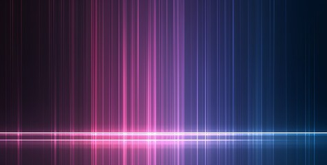 Wall Mural - Abstract background with vertical lines of pink and blue light on a dark background. The lines fade into the background and create a sense of depth.