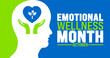 © Neelrong - Emotional Wellness Month background or banner design template is observed every year in October. Holiday concept. Template for card, poster, placard, template. eps 10