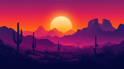 Poster - Desert Sunset.