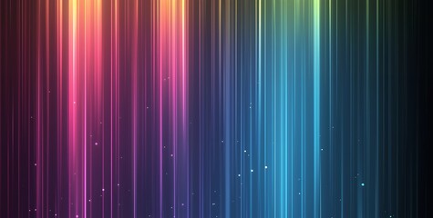 Wall Mural - Abstract background with vertical lines of light in a rainbow of colors.