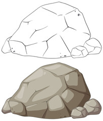 Poster - Cartoon Rocks and Boulders Illustration