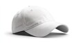 © julio - A simple white baseball cap with a curved brim and adjustable back.