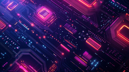 Abstract circuit board texture background with a technology theme. High-tech futuristic banner wallpaper showcasing digital data and engineering electronic motherboard. Features a minimal array.