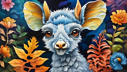 Wall Mural - Adorable Animal Coloring Page for Creative Expression