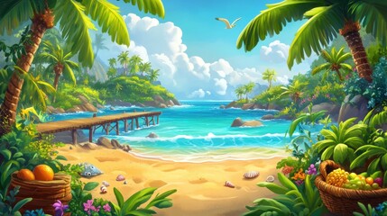 Canvas Print - Tropical Beach Paradise.