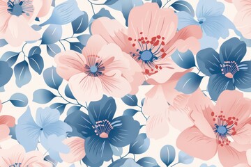 Minimalist Floral Pattern for Wallpapers and Textures Generative AI