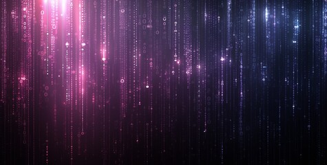 Wall Mural - abstract digital background with pink and blue binary code falling. this is a cool, futuristic illus