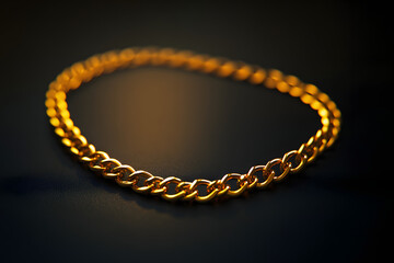 Realistic Photography of Floating Gold Necklace Chain