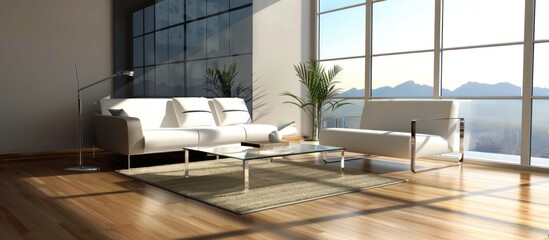 Canvas Print - Modern Living Room with Panoramic View