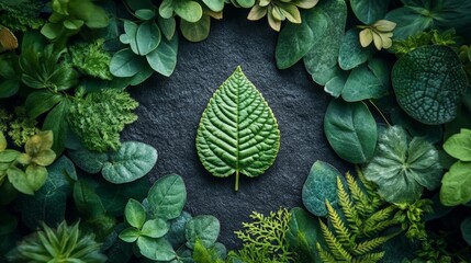 Wall Mural - Green Leaf Arrangement