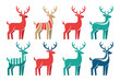 © sanjit536 - Colorful Geometric reindeer vector modern Minimalist Wildlife Design Set