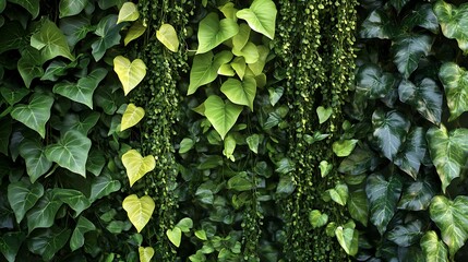 Wall Mural - Green Ivy Hanging Isolated on White Background