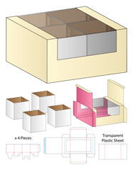 Wall Mural - Box packaging die cut template design. 3d mock-up