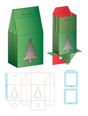 Wall Mural - Box packaging die cut template design. 3d mock-up