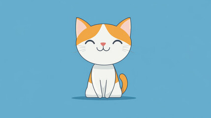 Canvas Print - A sleek, minimalist cat illustration in , emphasizing simplicity and clarity with a modern cartoon touch.