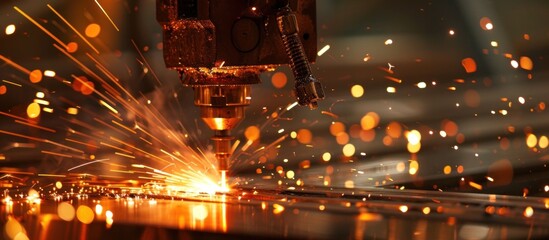 Poster - Metal Cutting with Sparks and Light