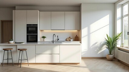 Modern Kitchen Design A Harmonious Blend of Wood and Sleek Minimalism