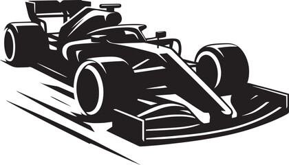 Racing Car silhouette vector illustration isolated on a white background