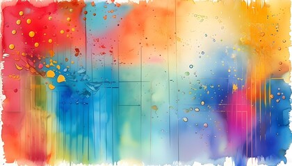 Contemporary Abstract Watercolor Background with Artistic Brush Wash and Decorative Color Blends