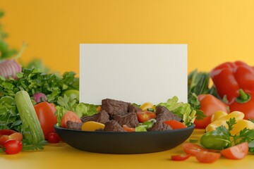 Poster - A white bowl filled with a variety of vegetables, including tomatoes, broccoli