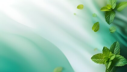 soft mint green abstract design with gradient light against a white background