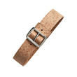 © Bismillah - Stylish cork belt with metal buckle on a dark background