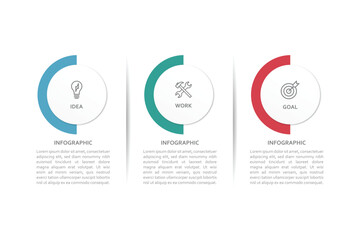 Wall Mural - infographic 3 step timeline journey, calendar flat simple infographics design template. presentation
