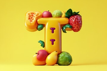 Poster - The image is a creative and playful representation of the letter T