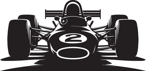 Vintage Racing Car silhouette vector illustration isolated on a white background