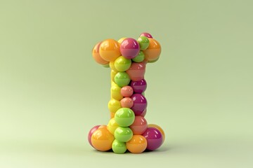 Wall Mural - A colorful letter I made out of balls