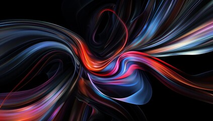 Abstract background. Windows wallpaper, Dark background with colorful abstract lines of color flowing in the center, giving it an elegant and modern look, creating a sense of depth and movement.