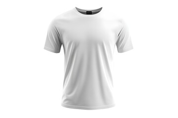 Sticker - Plain white t shirt mockup, Blank male t shirt front view, isolated on white background. Generative Ai